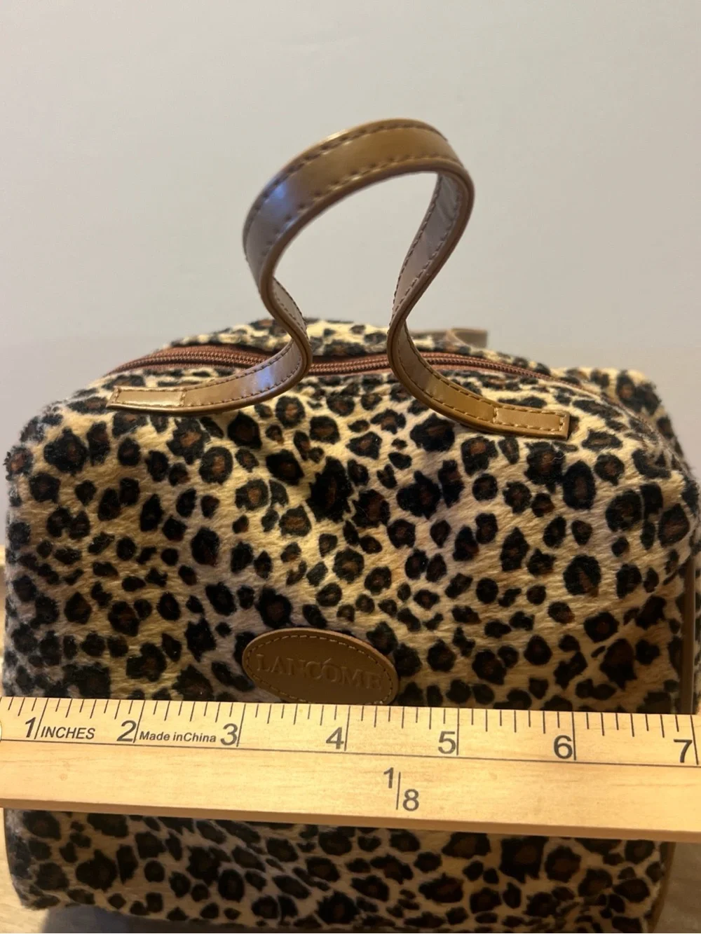 Lancome Leopard Print Cosmetic bag in Brown and Black